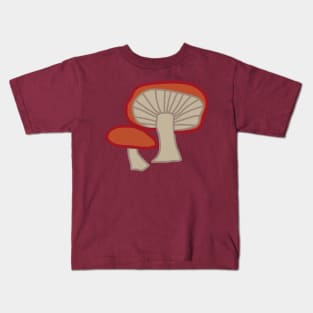 Red Mushroom Cottagecore Kids T-Shirt